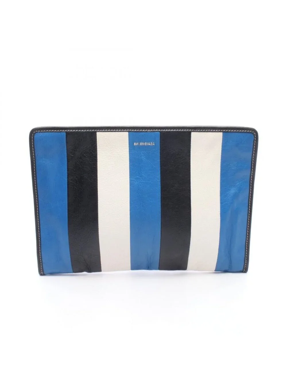 Balenciaga Clutch Bazar Bazaar Blue White Black Leather